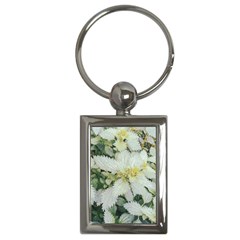 Enchanting Foliage Sharp Edged Leaves In Pale Yellow And Silver Bk Key Chain (rectangle) by dflcprintsclothing