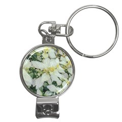 Enchanting Foliage Sharp Edged Leaves In Pale Yellow And Silver Bk Nail Clippers Key Chain by dflcprintsclothing