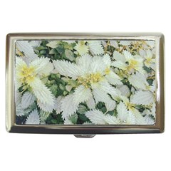 Enchanting Foliage Sharp Edged Leaves In Pale Yellow And Silver Bk Cigarette Money Case by dflcprintsclothing