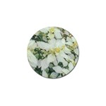 Enchanting Foliage Sharp Edged Leaves In Pale Yellow And Silver Bk Golf Ball Marker Front