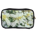 Enchanting Foliage Sharp Edged Leaves In Pale Yellow And Silver Bk Toiletries Bag (One Side) Front