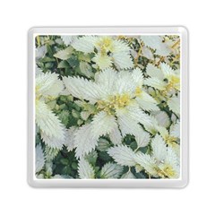 Enchanting Foliage Sharp Edged Leaves In Pale Yellow And Silver Bk Memory Card Reader (square) by dflcprintsclothing