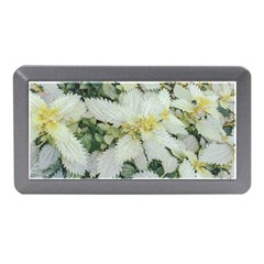 Enchanting Foliage Sharp Edged Leaves In Pale Yellow And Silver Bk Memory Card Reader (mini) by dflcprintsclothing