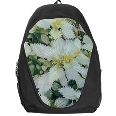 Enchanting Foliage Sharp Edged Leaves In Pale Yellow And Silver Bk Backpack Bag by dflcprintsclothing