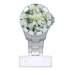 Enchanting Foliage Sharp Edged Leaves In Pale Yellow And Silver Bk Plastic Nurses Watch by dflcprintsclothing