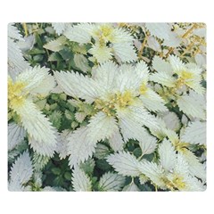 Enchanting Foliage Sharp Edged Leaves In Pale Yellow And Silver Bk Two Sides Premium Plush Fleece Blanket (kids Size) by dflcprintsclothing