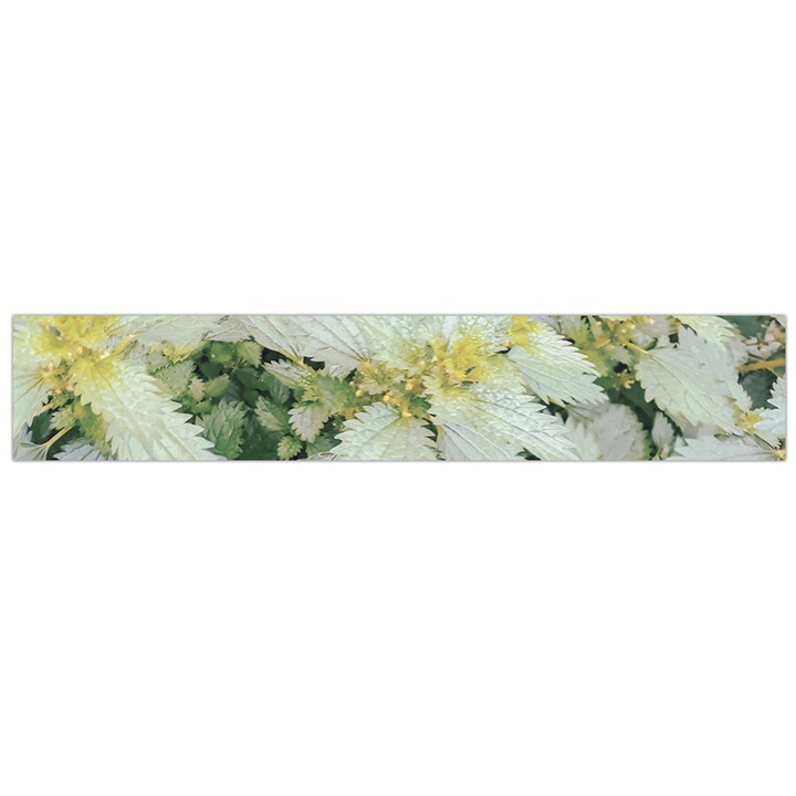 Enchanting Foliage Sharp Edged Leaves In Pale Yellow And Silver Bk Large Premium Plush Fleece Scarf 