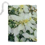 Enchanting Foliage Sharp Edged Leaves In Pale Yellow And Silver Bk Drawstring Pouch (5XL) Back