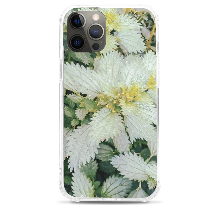 Enchanting Foliage Sharp Edged Leaves In Pale Yellow And Silver Bk iPhone 12 Pro max TPU UV Print Case