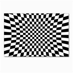 Illusion Checkerboard Black And White Pattern Postcards 5  X 7  (pkg Of 10) by Ravend