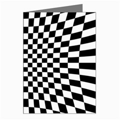 Illusion Checkerboard Black And White Pattern Greeting Cards (pkg Of 8)