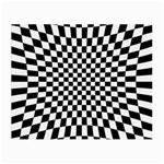 Illusion Checkerboard Black And White Pattern Small Glasses Cloth (2 Sides) Front