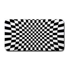 Illusion Checkerboard Black And White Pattern Medium Bar Mat by Ravend