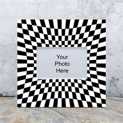 Illusion Checkerboard Black And White Pattern White Box Photo Frame 4  X 6  by Ravend