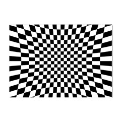 Illusion Checkerboard Black And White Pattern Crystal Sticker (a4) by Ravend