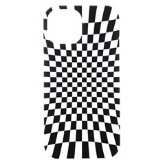 Illusion Checkerboard Black And White Pattern Iphone 15 Black Uv Print Pc Hardshell Case by Ravend