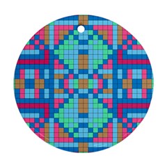 Checkerboard Square Abstract Ornament (round) by Ravend