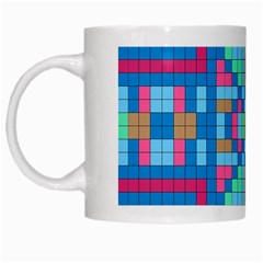 Checkerboard Square Abstract White Mug by Ravend