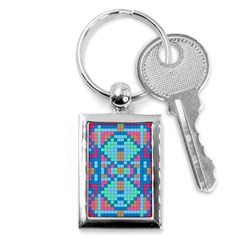 Checkerboard Square Abstract Key Chain (rectangle) by Ravend