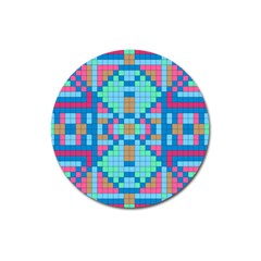 Checkerboard Square Abstract Magnet 3  (round) by Ravend