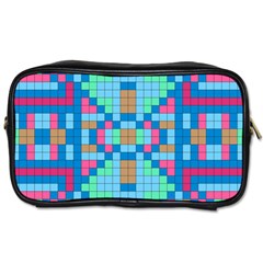 Checkerboard Square Abstract Toiletries Bag (two Sides) by Ravend