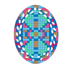 Checkerboard Square Abstract Ornament (oval Filigree) by Ravend