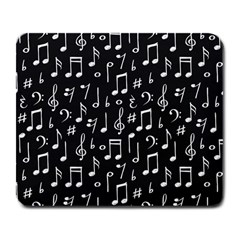 Chalk Music Notes Signs Seamless Pattern Large Mousepad by Ravend