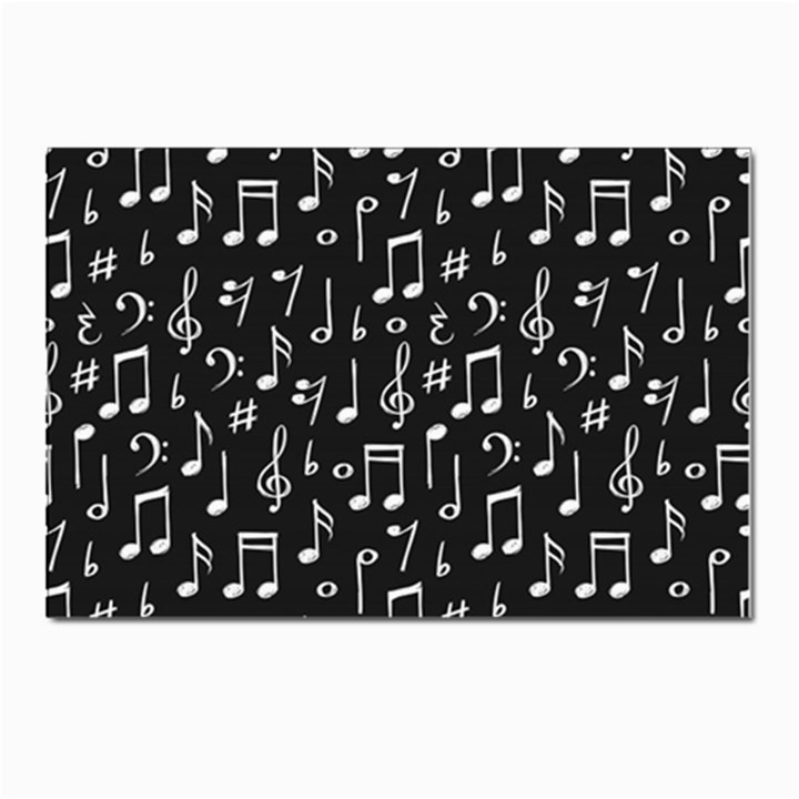 Chalk Music Notes Signs Seamless Pattern Postcard 4 x 6  (Pkg of 10)