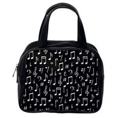 Chalk Music Notes Signs Seamless Pattern Classic Handbag (one Side) by Ravend