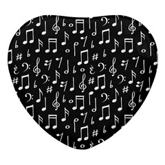 Chalk Music Notes Signs Seamless Pattern Heart Glass Fridge Magnet (4 Pack)