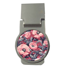 Vintage Floral Poppies Money Clips (round)  by Grandong