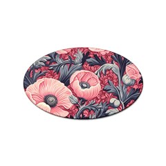 Vintage Floral Poppies Sticker Oval (100 Pack) by Grandong