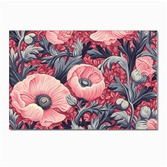 Vintage Floral Poppies Postcard 4 x 6  (pkg Of 10) by Grandong