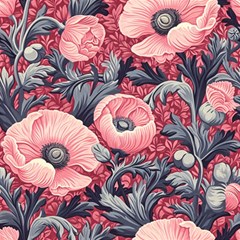 Vintage Floral Poppies Play Mat (rectangle) by Grandong