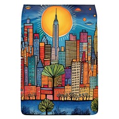 City New York Nyc Skyscraper Skyline Downtown Night Business Urban Travel Landmark Building Architec Removable Flap Cover (s) by Posterlux