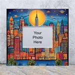 City New York Nyc Skyscraper Skyline Downtown Night Business Urban Travel Landmark Building Architec White Wall Photo Frame 5  x 7  Front