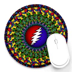 Grateful Dead Bear Pattern Round Mousepad