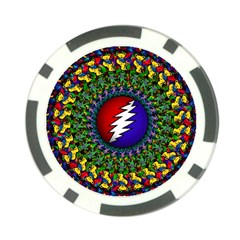 Grateful Dead Bear Pattern Poker Chip Card Guard