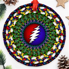 Grateful Dead Bear Pattern Ornament (round Filigree)