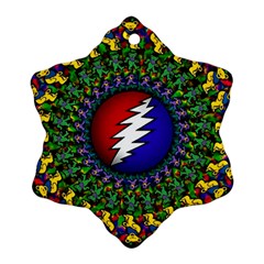 Grateful Dead Bear Pattern Ornament (snowflake) by Maspions