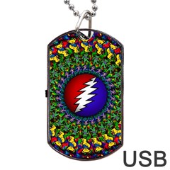 Grateful Dead Bear Pattern Dog Tag Usb Flash (two Sides)