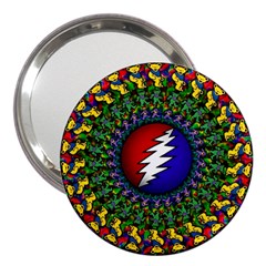 Grateful Dead Bear Pattern 3  Handbag Mirrors