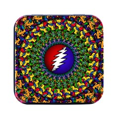 Grateful Dead Bear Pattern Square Metal Box (black) by Maspions