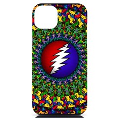 Grateful Dead Bear Pattern Iphone 14 Plus Black Uv Print Case