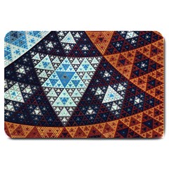 Fractal Triangle Geometric Abstract Pattern Large Doormat by Cemarart