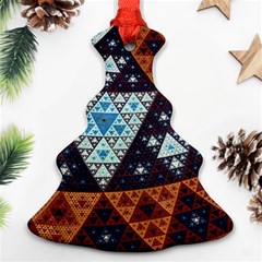 Fractal Triangle Geometric Abstract Pattern Christmas Tree Ornament (two Sides)