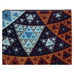 Fractal Triangle Geometric Abstract Pattern Cosmetic Bag (xxxl) by Cemarart