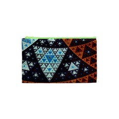 Fractal Triangle Geometric Abstract Pattern Cosmetic Bag (xs) by Cemarart