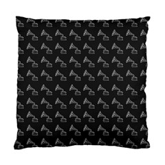 Vintage Turntable Graphic Motif Seamless Pattern Black Backgrond Standard Cushion Case (one Side)