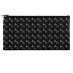 Vintage Turntable Graphic Motif Seamless Pattern Black Backgrond Pencil Case Front